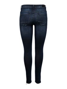 ONLY Skinny Fit Mittlere Taille Reißverschluss am Beinabschluss Jeans -Dark Blue Denim - 15209349