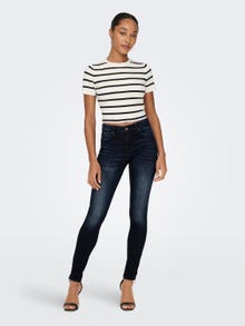 ONLY Skinny Fit Mid waist Zip detail at leg opening Jeans -Dark Blue Denim - 15209349