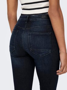 ONLY Jeans Skinny Fit Taille moyenne Fermeture éclair au bas de jambe -Dark Blue Denim - 15209349