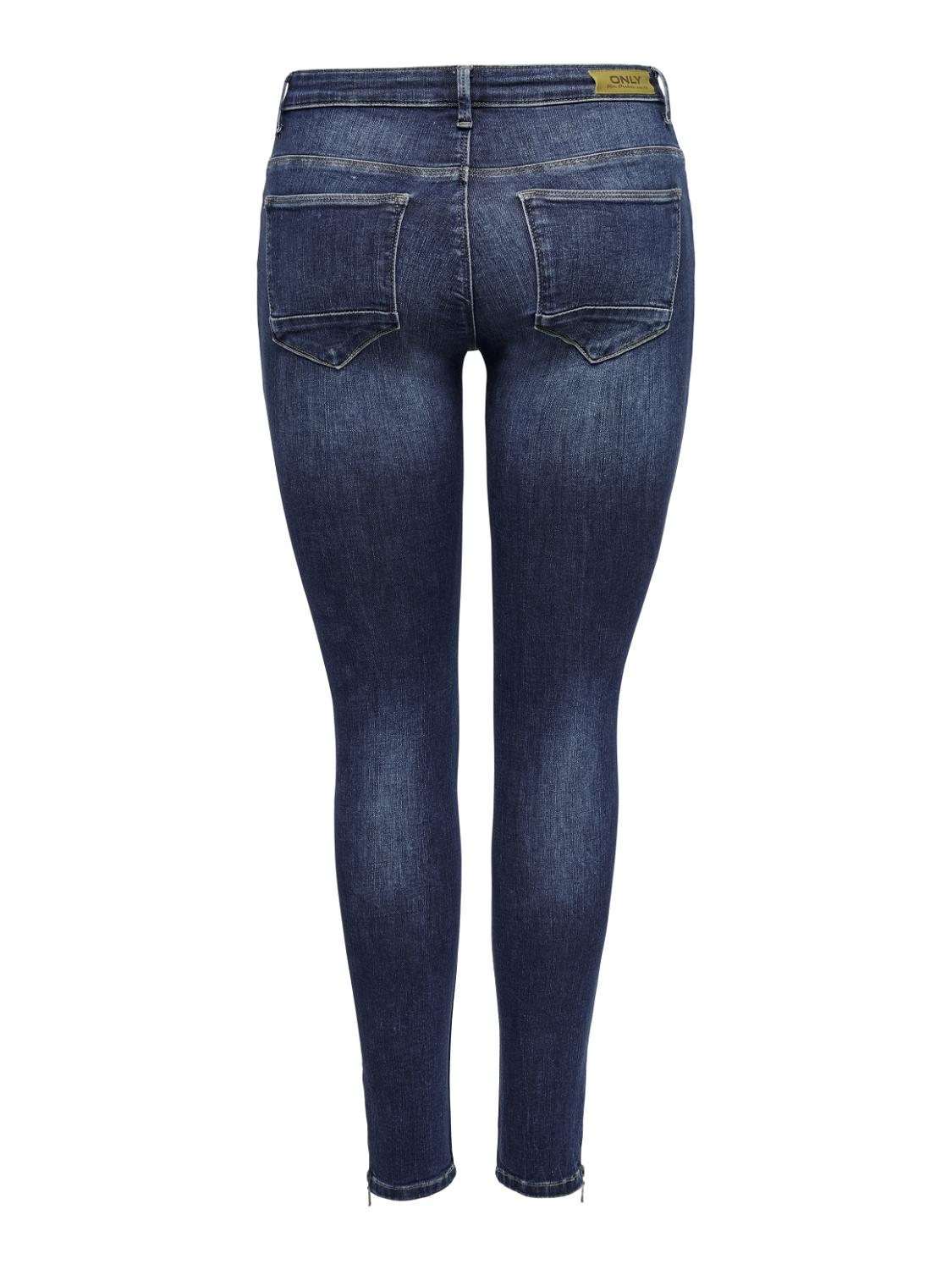ONLY Skinny Fit Mid waist Jeans -Dark Blue Denim - 15209396