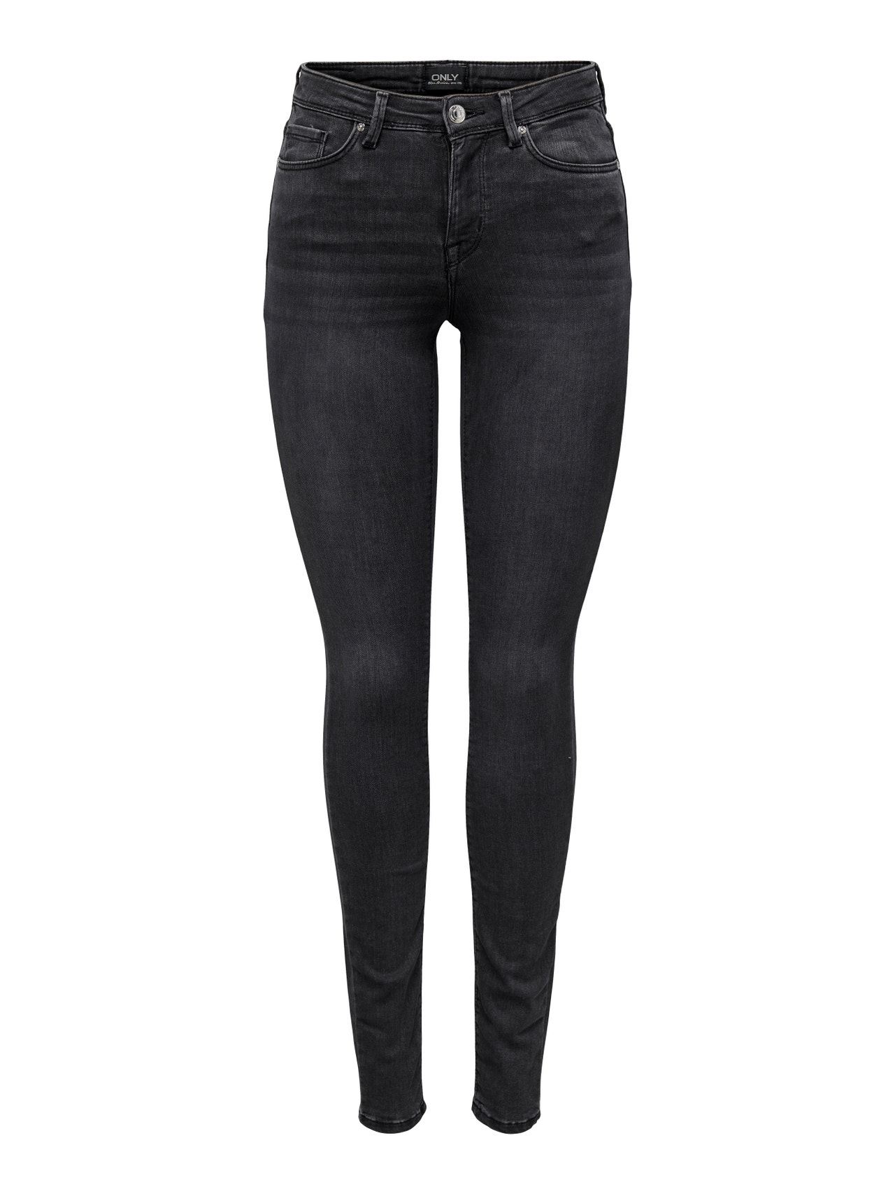 ONLY ONLIda Life middels høy midje Skinny fit jeans -Grey Denim - 15209447