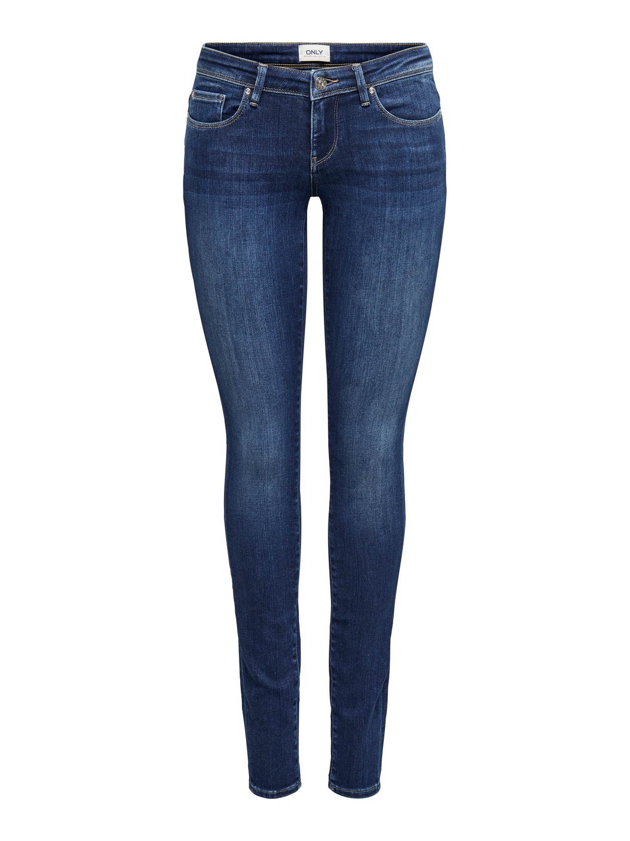 ONLY Skinny Fit Sehr niedrige Taille Jeans -Dark Blue Denim - 15209482