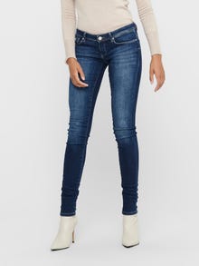 ONLY Jeans Skinny Fit Taille extra basse -Dark Blue Denim - 15209482