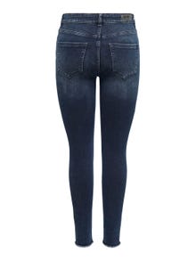 ONLY Jeans Skinny Fit Taille moyenne Ourlet brut -Blue Black Denim - 15209618