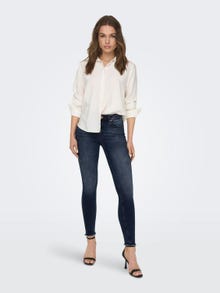 ONLY Skinny Fit Mid waist Raw hems Jeans -Blue Black Denim - 15209618
