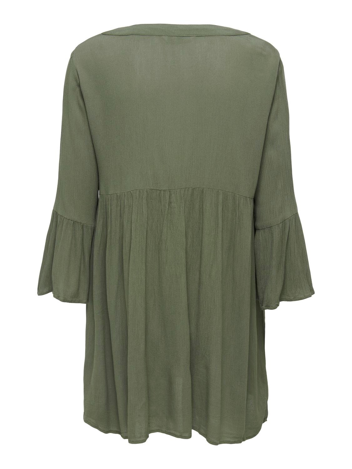 ONLY Regular Fit V-Neck Short dress -Tea Leaf - 15209811
