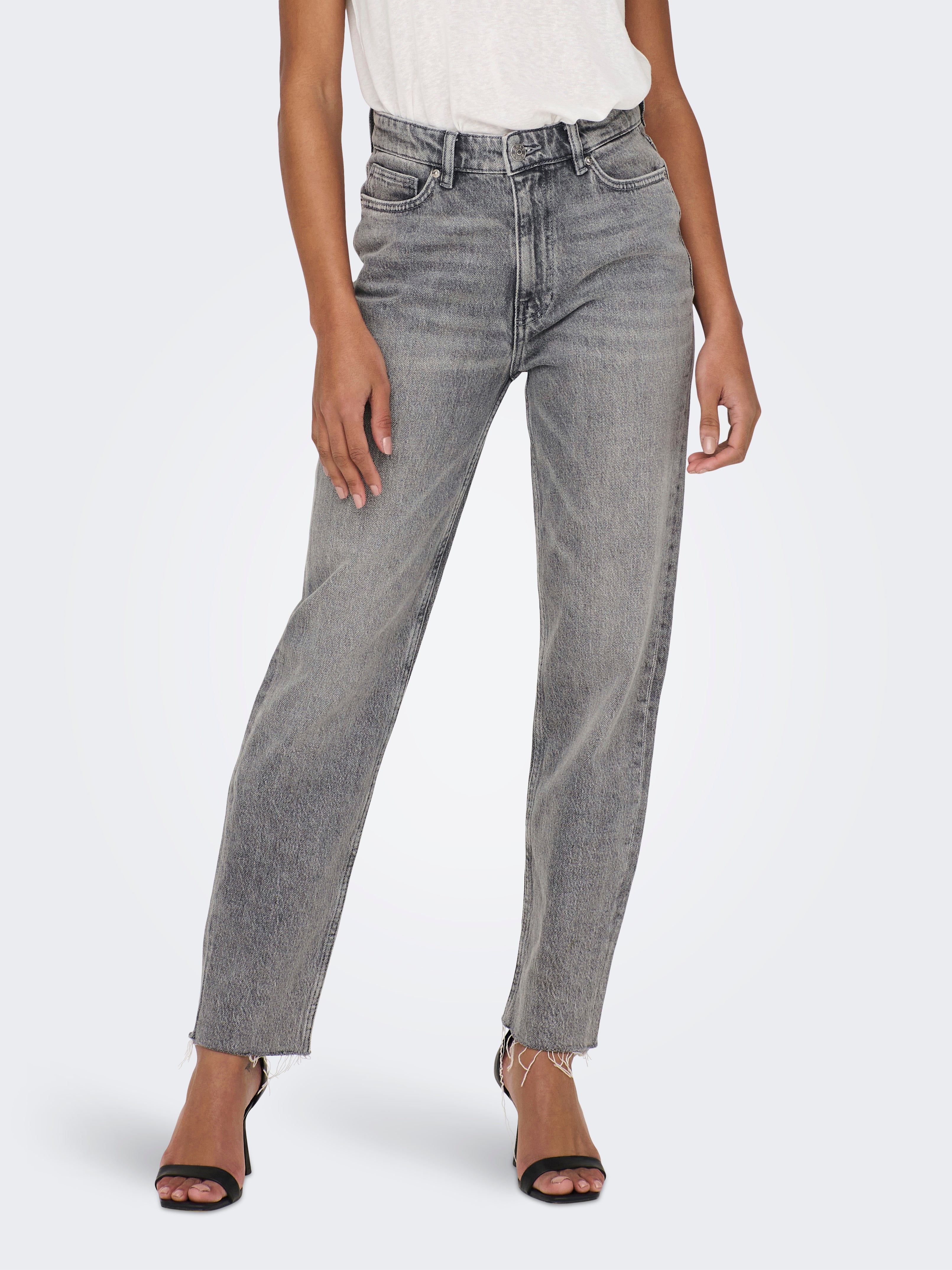 Onlemily Hohe Taille Gerade Geschnitten Jeans