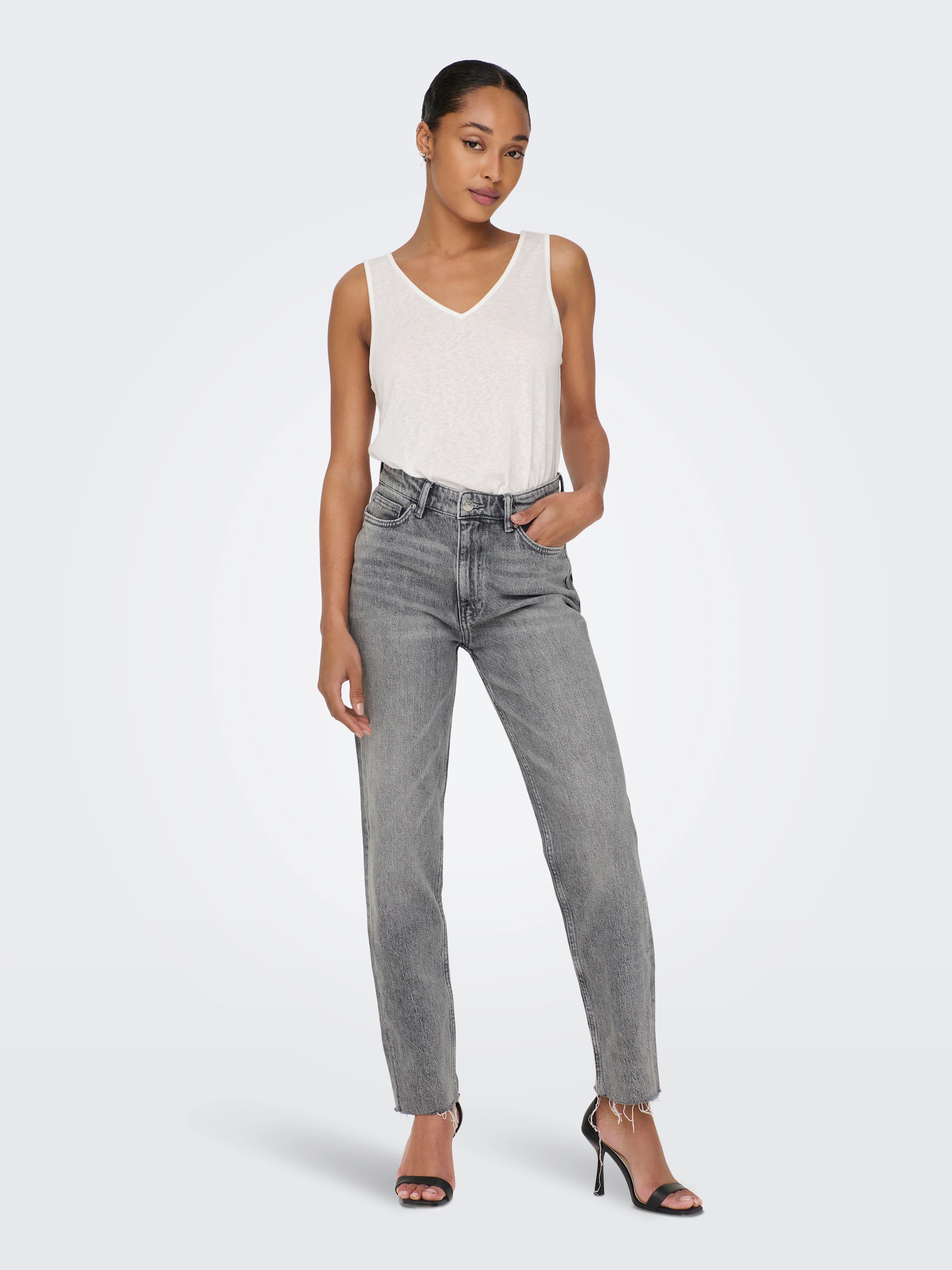 PIECES Dames Pcjidi Hw Straight Jeans MPA BC - Tijdloze Straight Fit Jeans Voor Herfst En Casual Looks