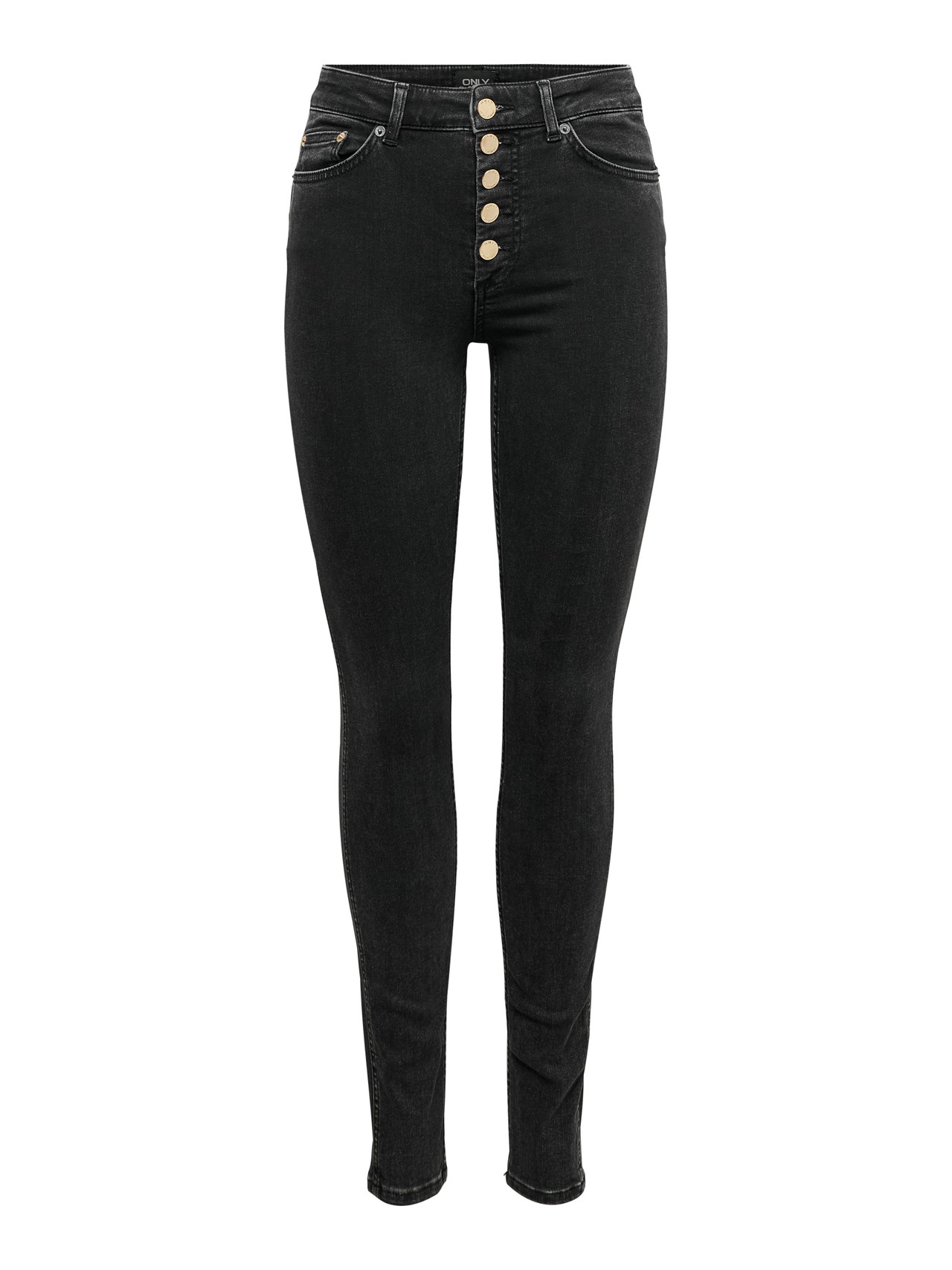 ONLY Jeans Skinny Fit Taille moyenne -Black - 15210080