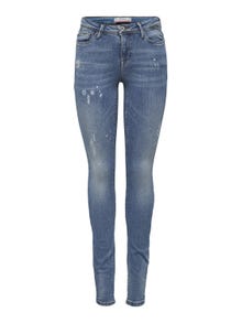 ONLY Skinny fit Versleten zoom Jeans -Medium Blue Denim - 15210403