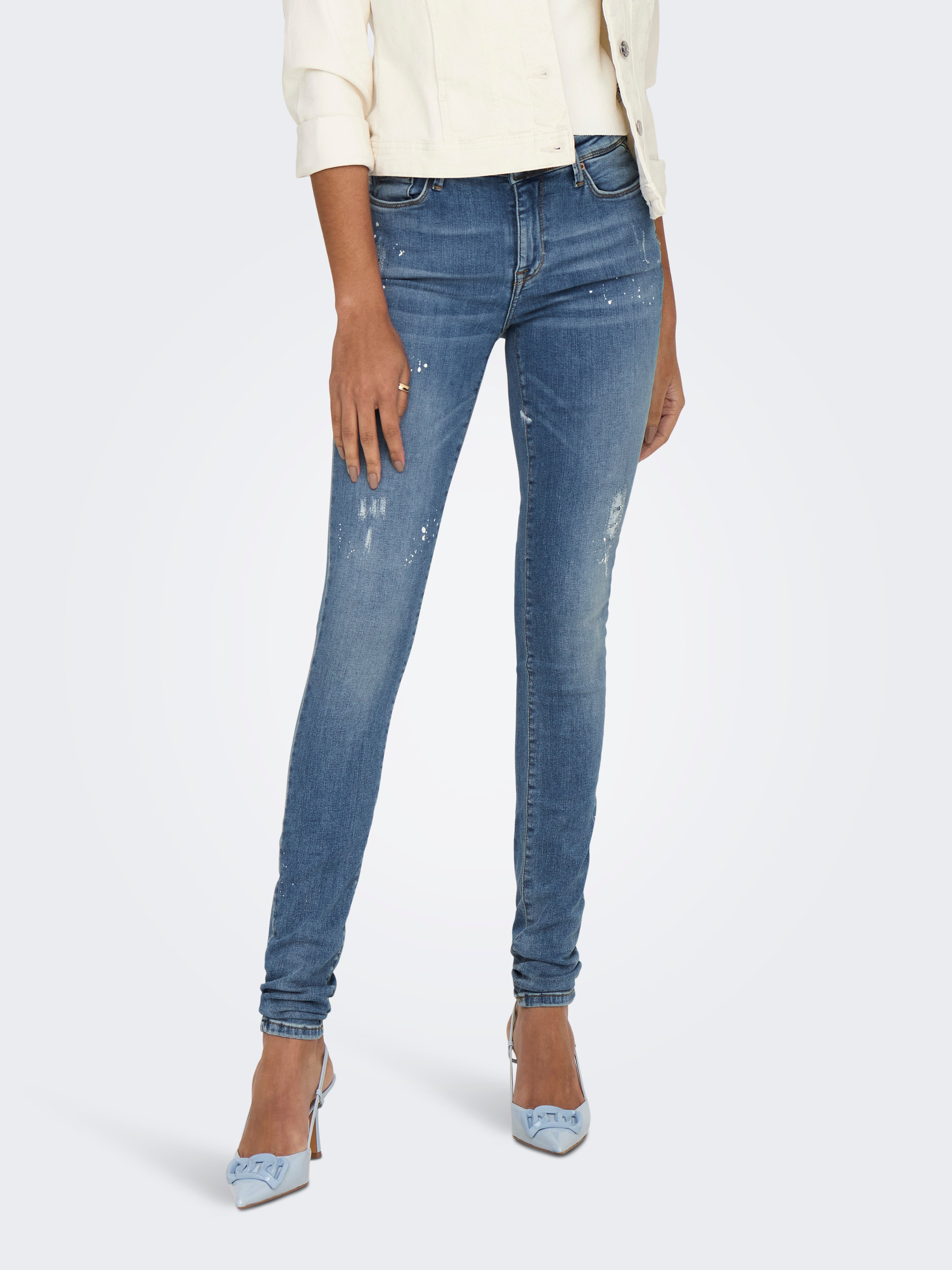 ONLSHAPE Mittlere Taille Skinny Fit Jeans | Mittelblau | ONLY®