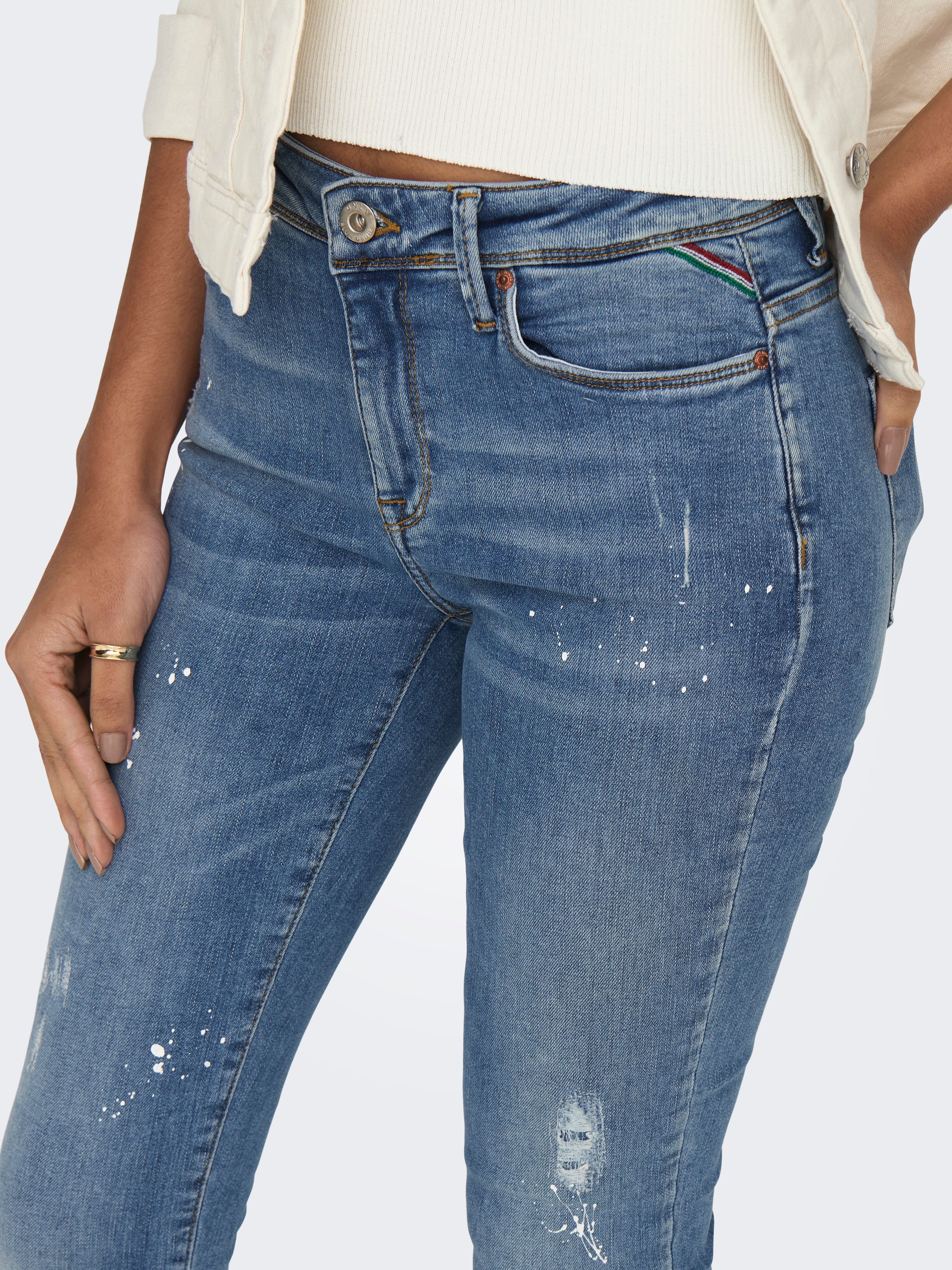 ONLSHAPE Mittlere Taille Skinny Fit Jeans | Mittelblau | ONLY®