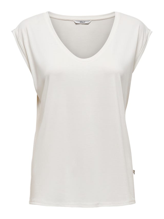 ONLY Short sleeve top with v-neck - 15210576