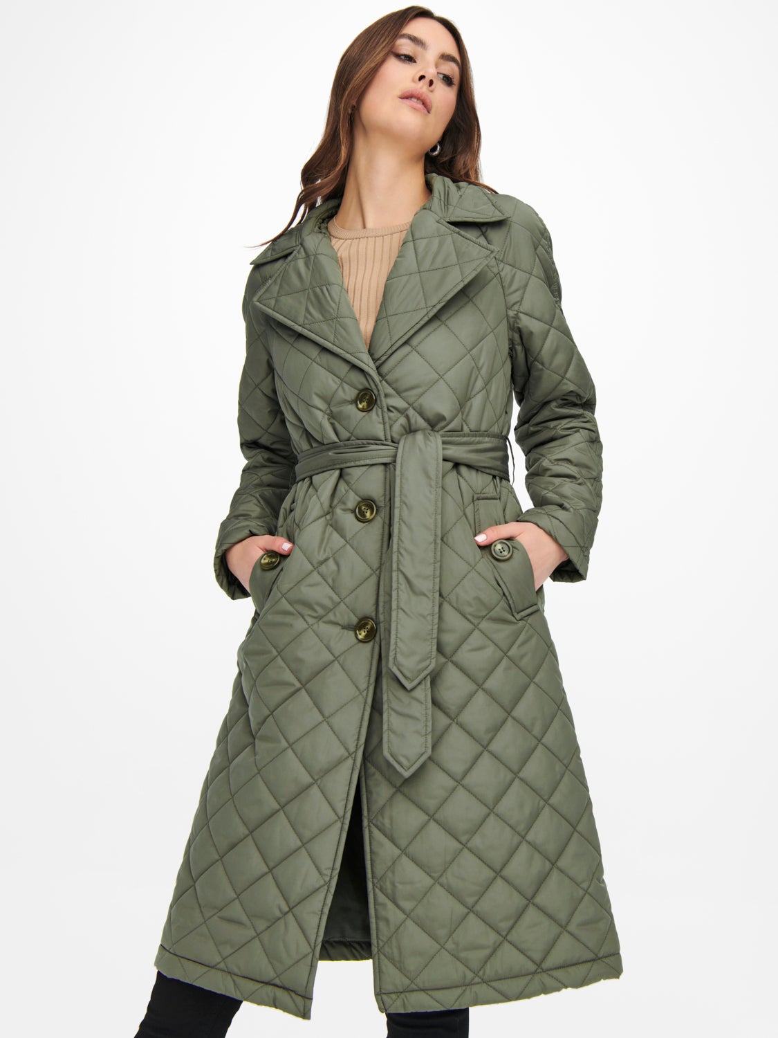 quilted trench coat womens