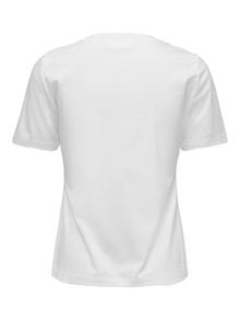 ONLY Einfarbiges T-Shirt -Bright White - 15211465