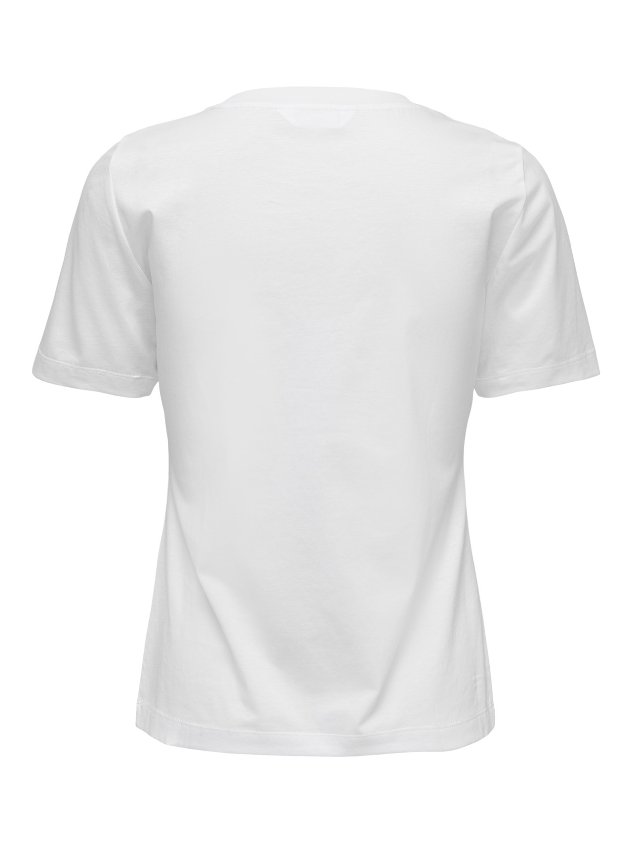 ONLY Ensfarvet O-Hals T-shirt -Bright White - 15211465