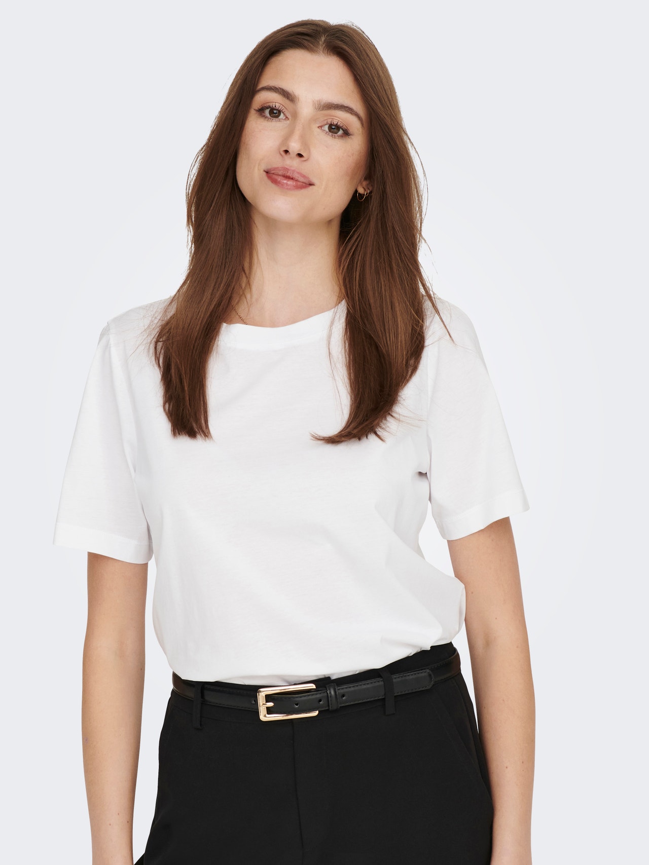 ONLY Solid colored O-Neck T-shirt -Bright White - 15211465