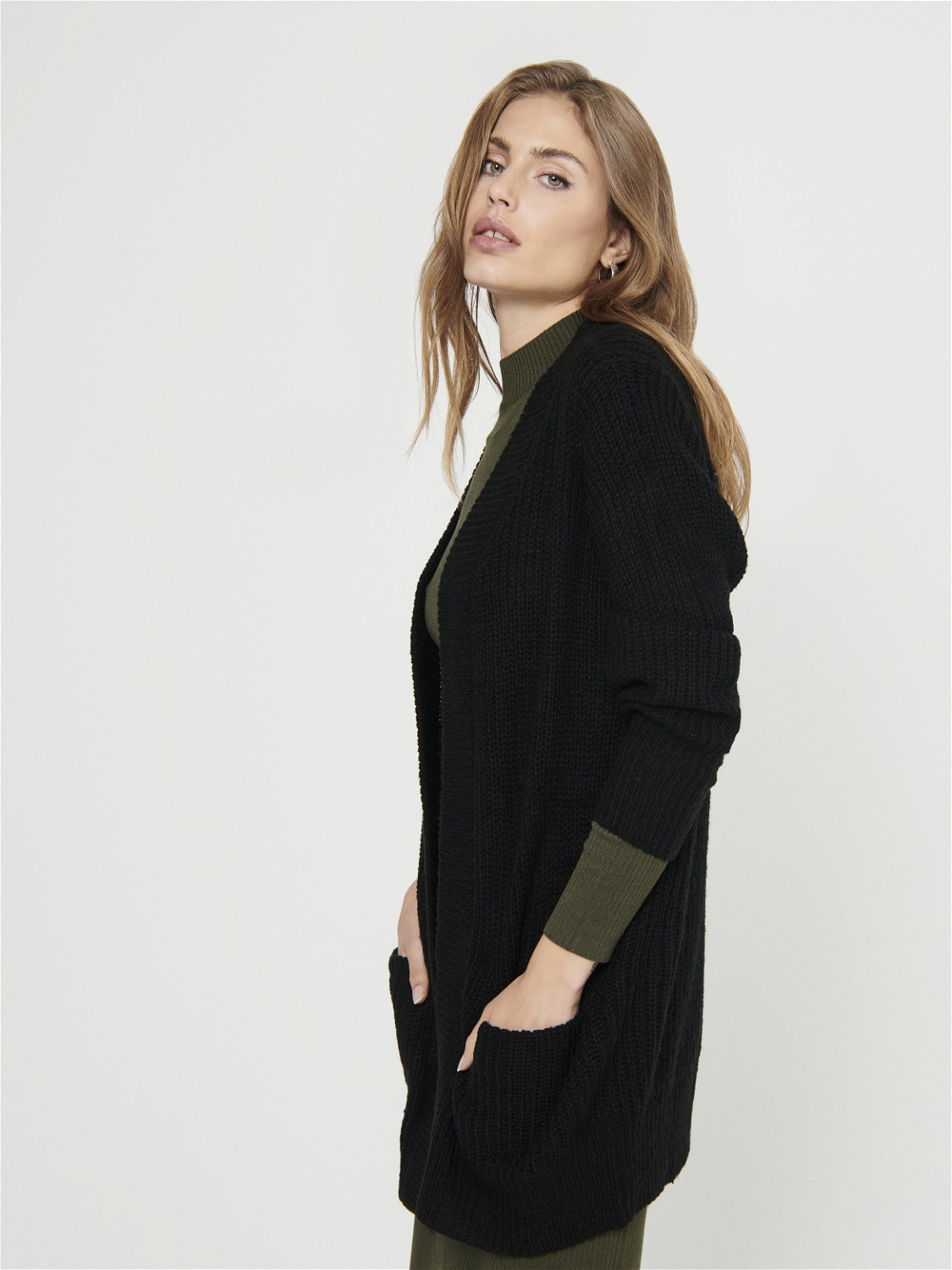 ONLY Long Knitted Cardigan -Black - 15211483
