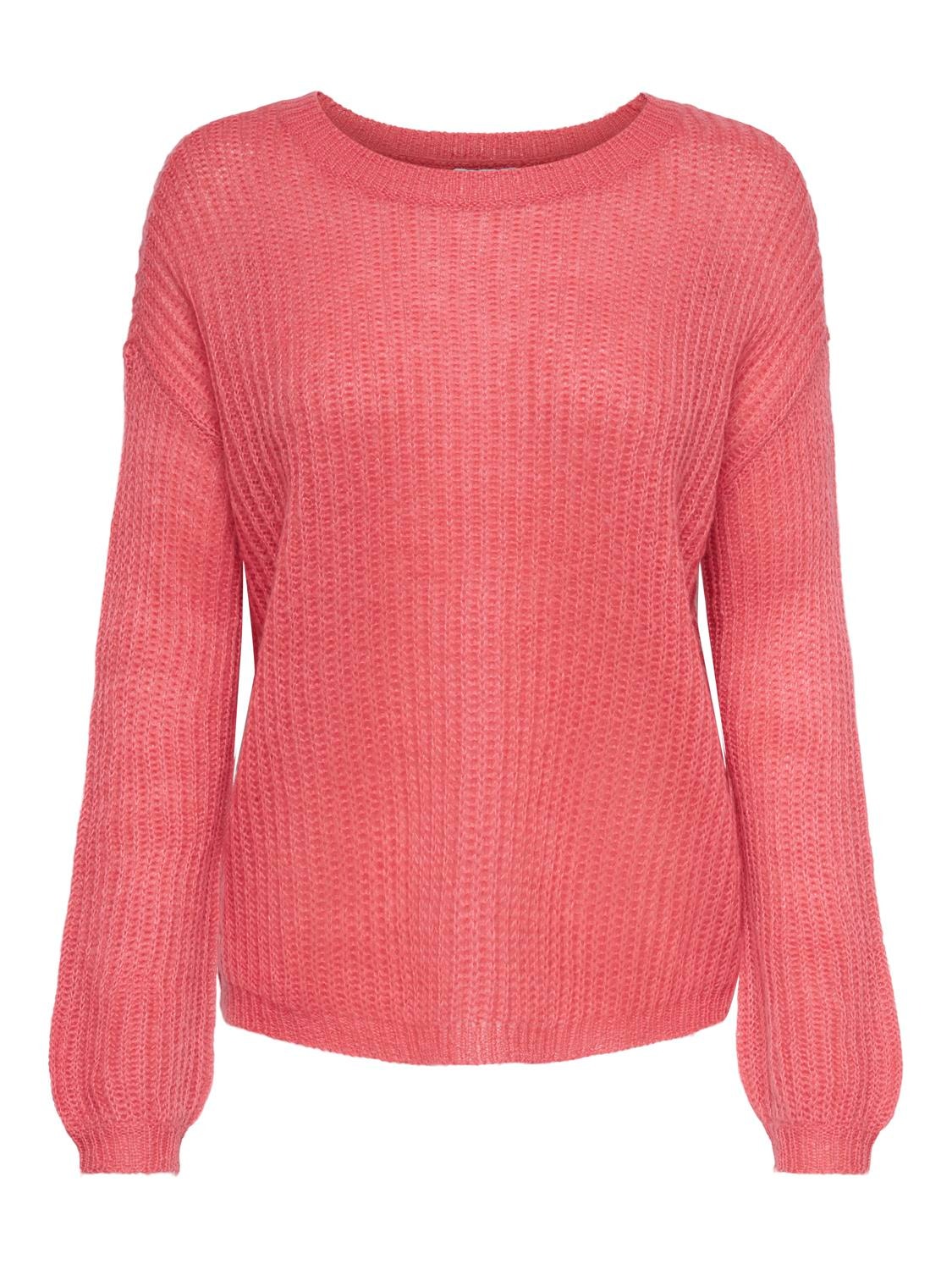 ONLY O-neck knitted pullover -Desert Rose - 15211499