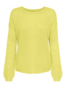 ONLY Round Neck Dropped shoulders Pullover -Yellow Cream - 15211499