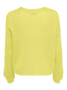 ONLY Round Neck Dropped shoulders Pullover -Yellow Cream - 15211499