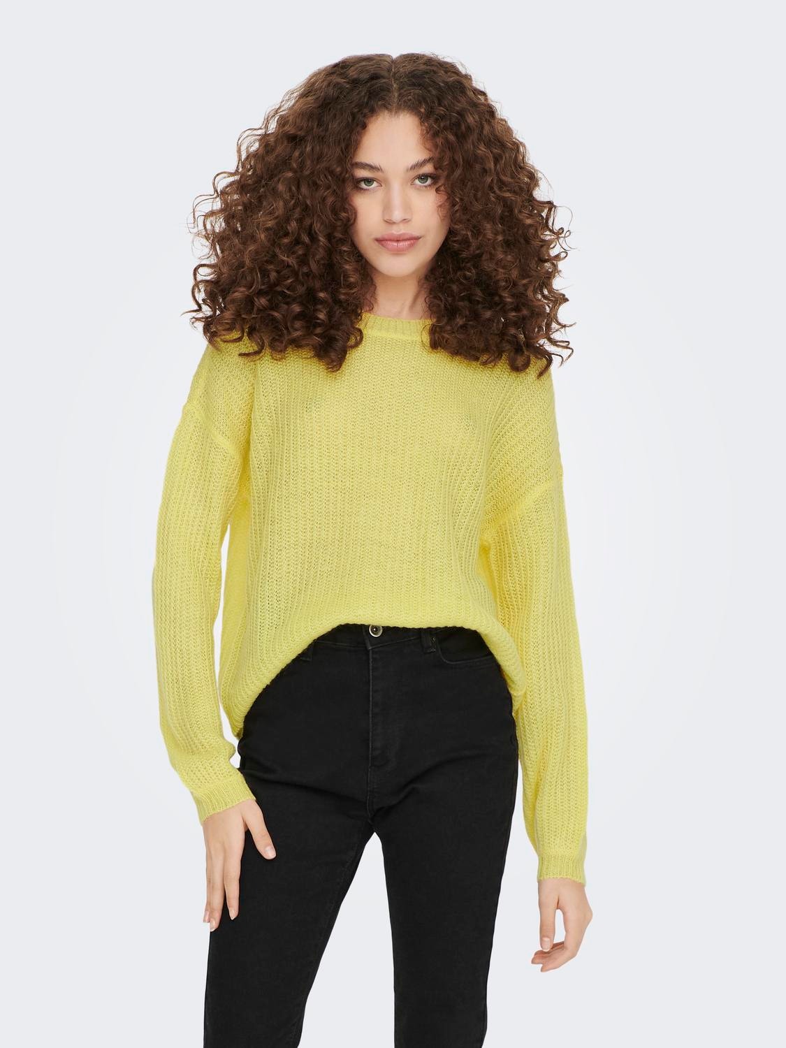 ONLY Strikket Strikket pullover -Yellow Cream - 15211499