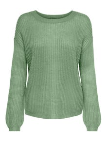ONLY Round Neck Dropped shoulders Pullover -Basil - 15211499