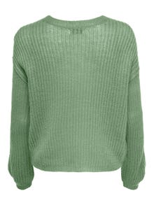 ONLY O-neck knitted pullover -Basil - 15211499