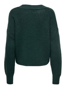 ONLY Regular Fit V-Neck Ribbed cuffs Dropped shoulders Knit Cardigan -Green Gables - 15211521