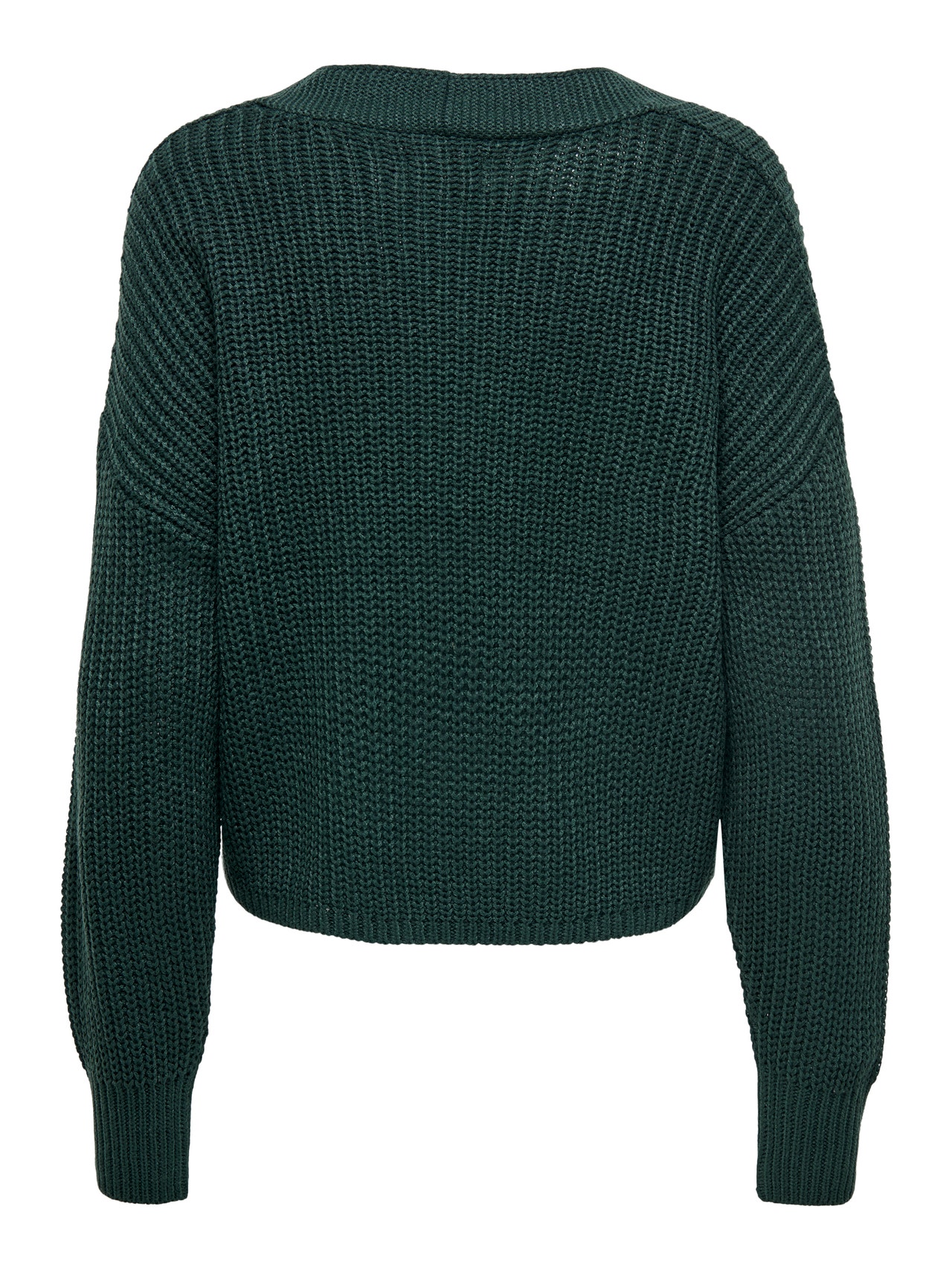 ONLY Regular Fit V-Neck Ribbed cuffs Dropped shoulders Knit Cardigan -Green Gables - 15211521