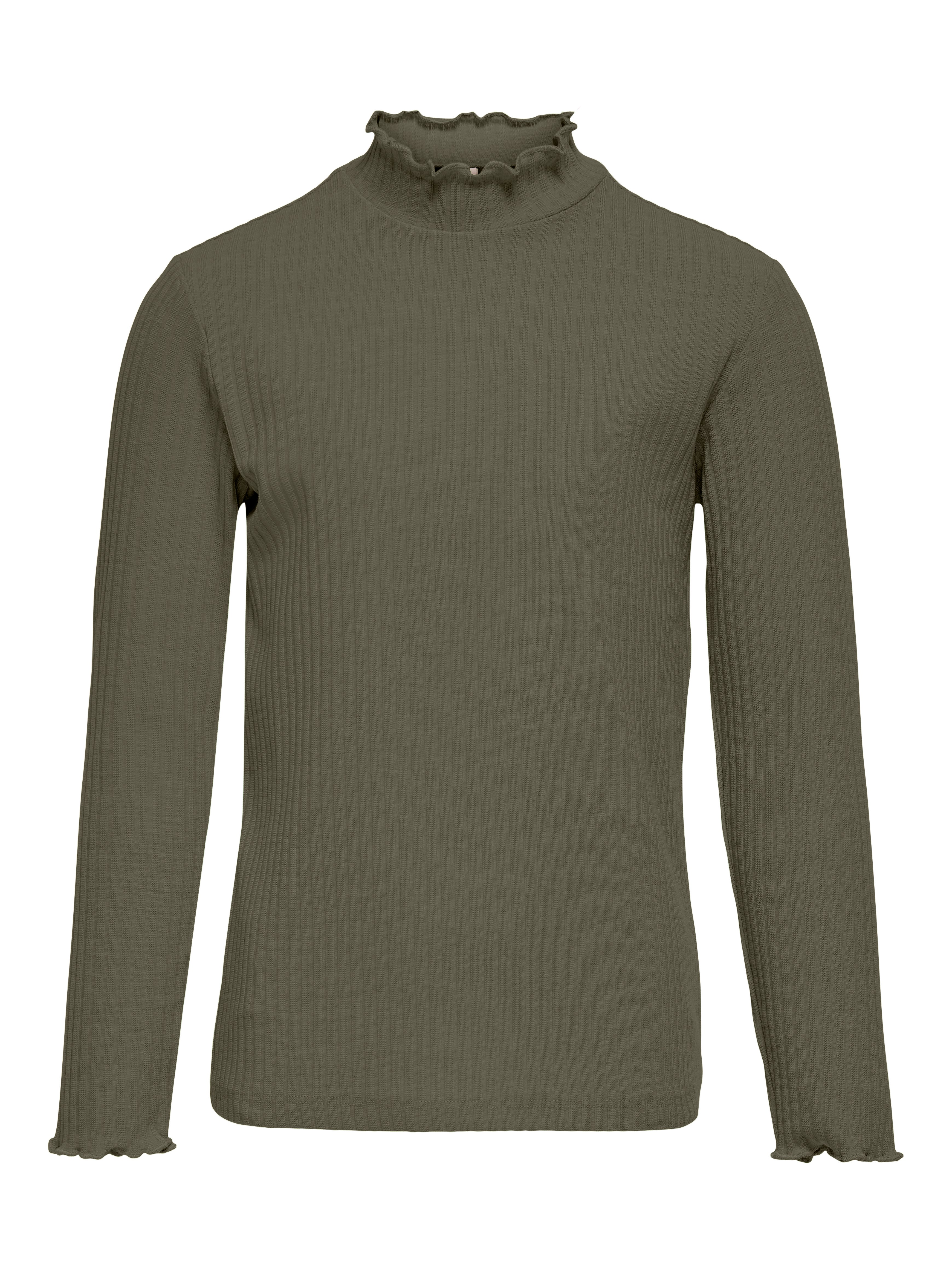 T-shirt Manches Longues Fille KIDS ONLY - Col Rond - Jersey Côtelé Avec élasthanne - Coupe Confortable - Taille Junior - 9
