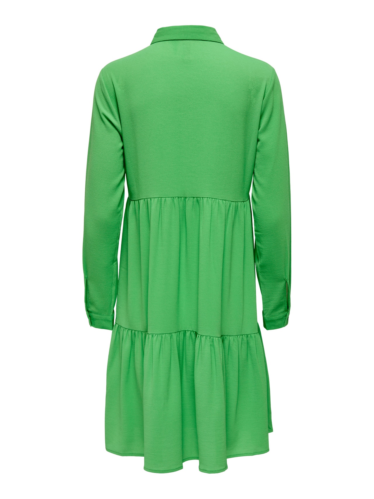 ONLY Regular Fit Round Neck Buttoned cuffs Volume sleeves Long dress -Kelly Green - 15212412