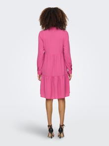 ONLY Solid colored Shirt dress -Shocking Pink - 15212412