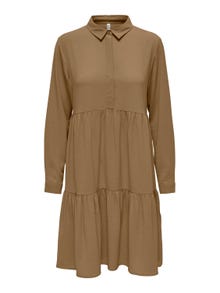 ONLY Solid colored Shirt dress -Toasted Coconut - 15212412