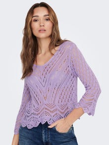 ONLY Short Knitted Pullover -Purple Rose - 15212788