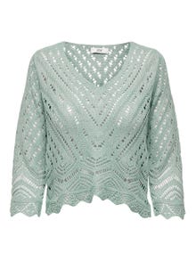 ONLY Short Knitted Pullover -Jadeite - 15212788