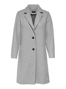 ONLY Effen gekleurde Lange jas -Light Grey Melange - 15213300