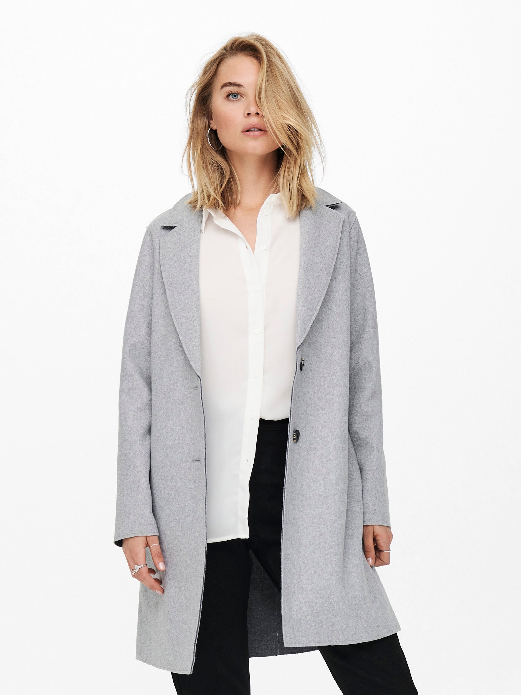 Solid colored Coat | Light Grey | ONLY®