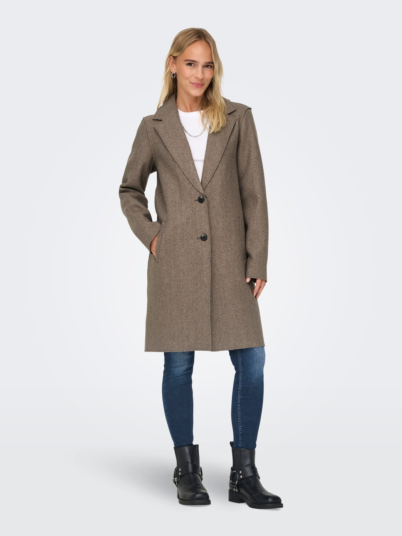 Wool Only Damen Noos Mantel Onlsedona Coat Only Mantel Rostbraun