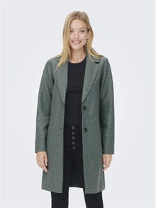 ONLY Effen gekleurde Lange jas -Balsam Green - 15213300