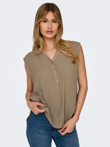 ONLY Camisetas de tirantes Corte regular Cuello en V -Mocha Meringue - 15213420