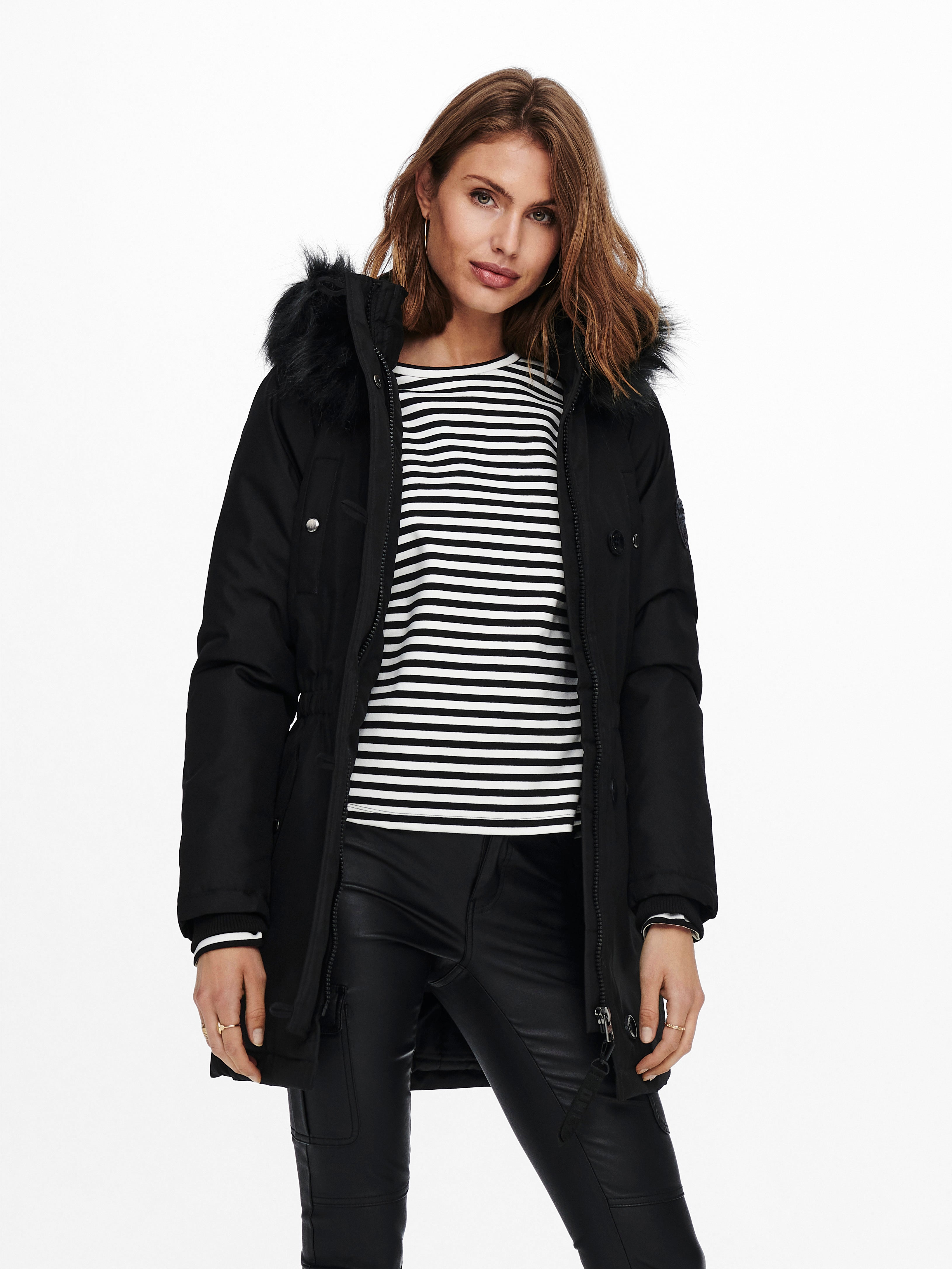 Parka longue best sale noire femme