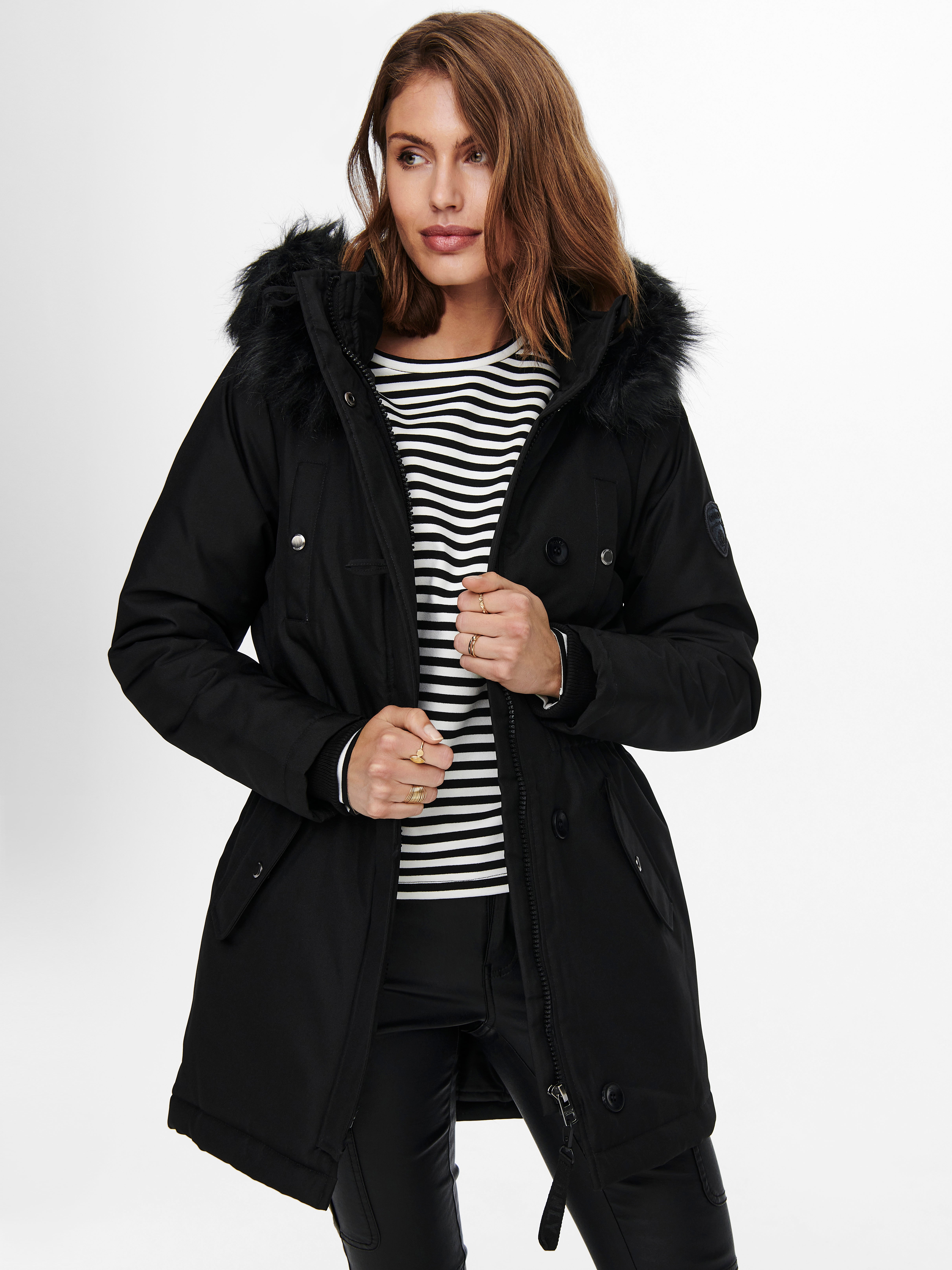 Parka longue noire femme sale