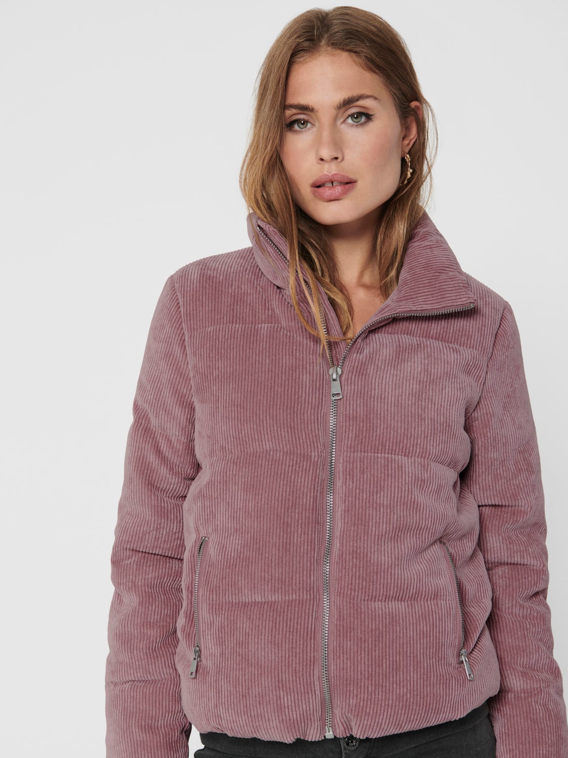 Gewatteerde corduroy Jas | Midden Paars 