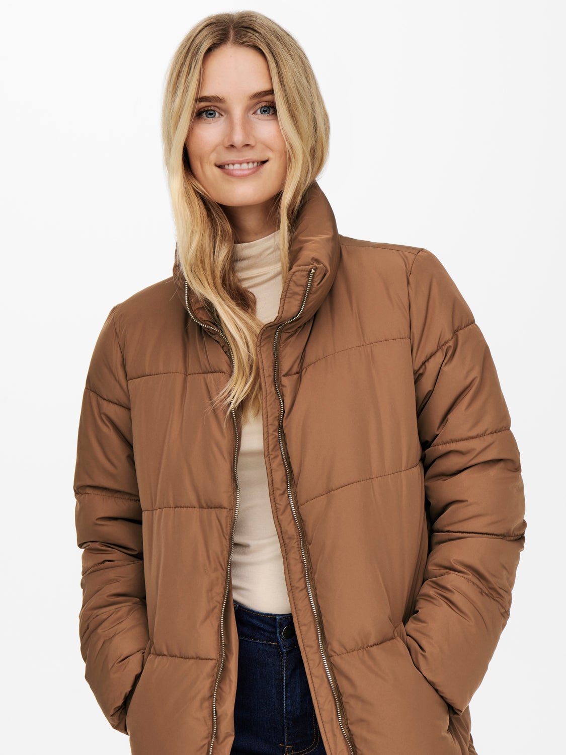 Long Puffer Jacket | Dark Brown | ONLY®