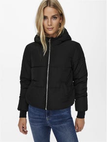 ONLY Hood with string regulation Ribbed cuffs Jacket -Black - 15213950