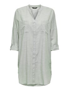 ONLY Lang skjorte med kinakrave -Hedge Green - 15214381