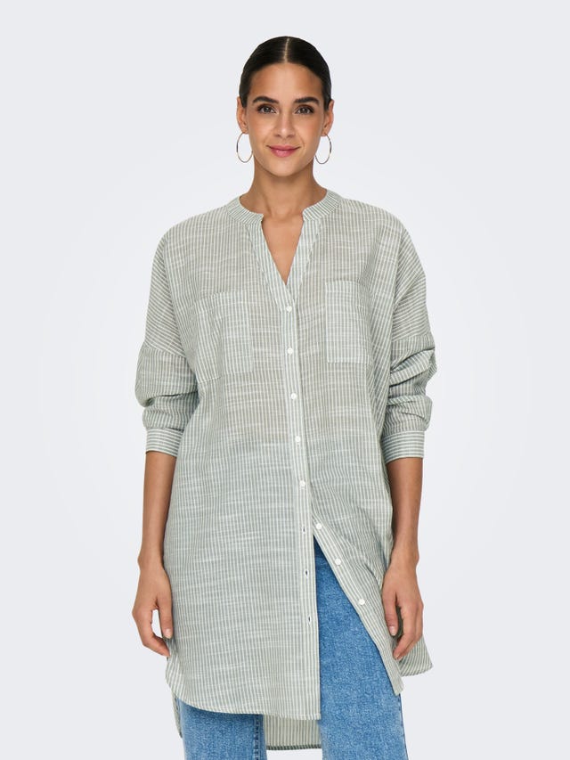 ONLY Oversized fit Button down-kraag Mouwuiteinden met omslag Overhemd - 15214381