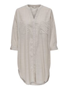 ONLY Locker geschnitten Button-Down Kragen Umgeschlagene Ärmelbündchen Hemd -Pure Cashmere - 15214381