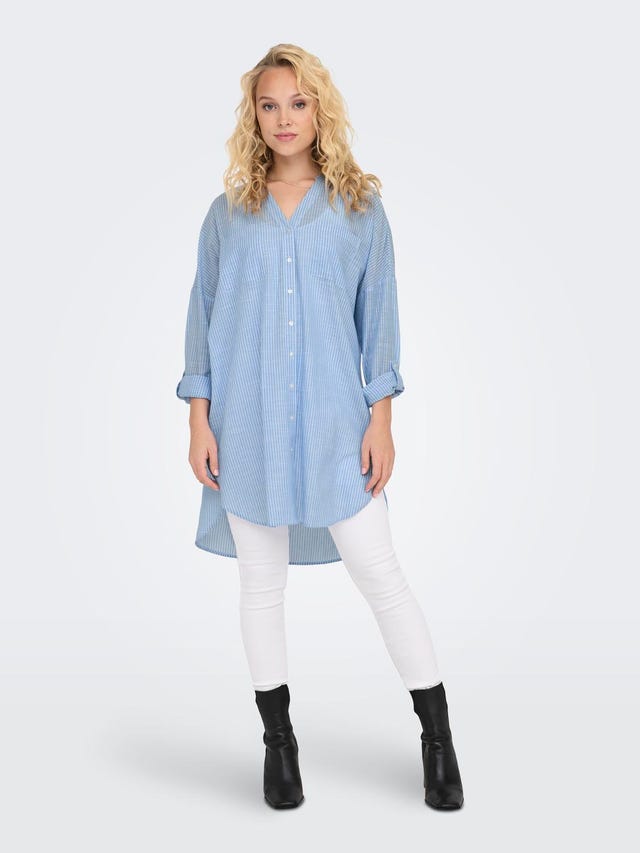 ONLY Long shirt with china collar - 15214381